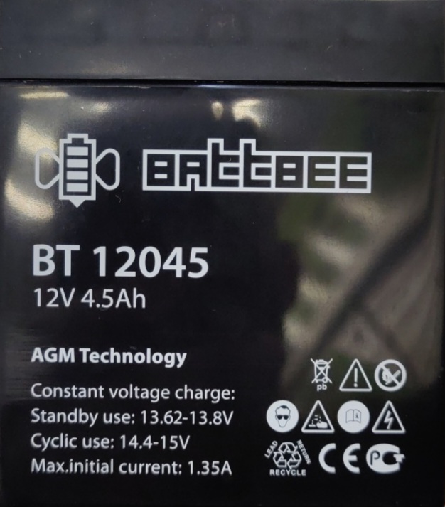 Аккумулятор свинцово-кислотный Battbee BT 12045 12V 4.5Ah