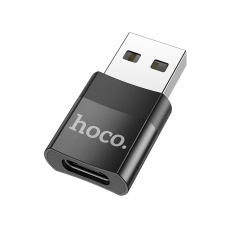 Переходник/Адаптер HOCO UA17, USB (m) - Type-C (f), черный