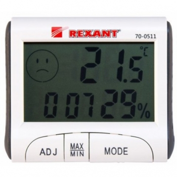 Термогигрометр комнатный с часами и функцией будильника Rexant